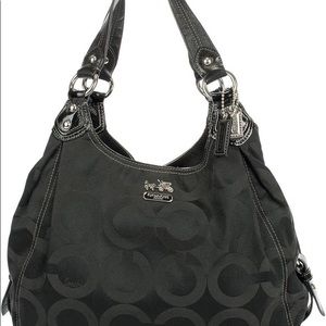 COACH Madison Op Art Maggie Signature Hobo Bag